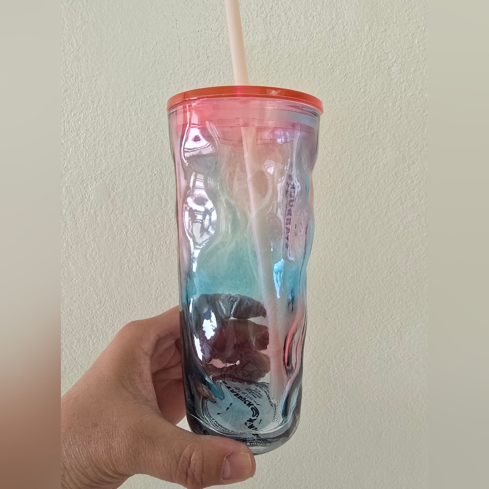 NWT Starbucks 2026 LATAM Gradient Glass Tumbler With Lid, 18 Oz - Picture 5 of 6